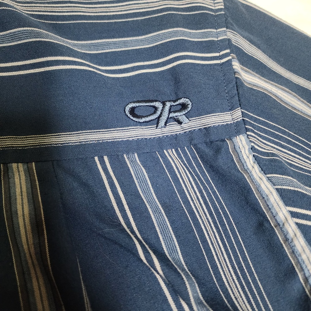 Outdoor Research Striped Button Up Shirt DriRelease Casual Mens Large Hiking‎ - Picture 2 of 8